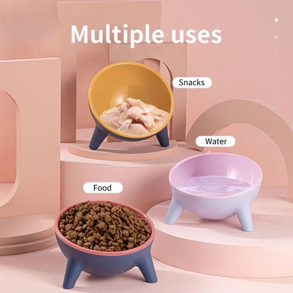 Anti Slip Pet High Footed Bowl 15° Inclination Wide Mouth Elevated Pet Feeder Bowl Stable Anti Vomiting
