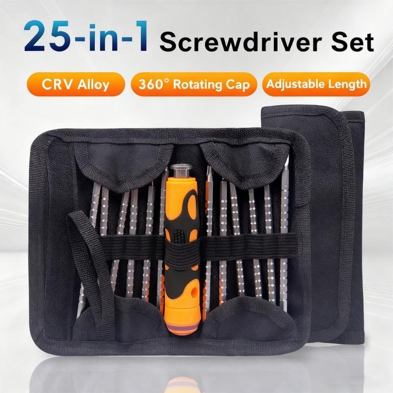 13-teiliges umfassendes Schraubendreher-Bit-Set, ausziehbare Längenverstellung von 15 cm bis 25 cm für Möbelmontage und -wartung