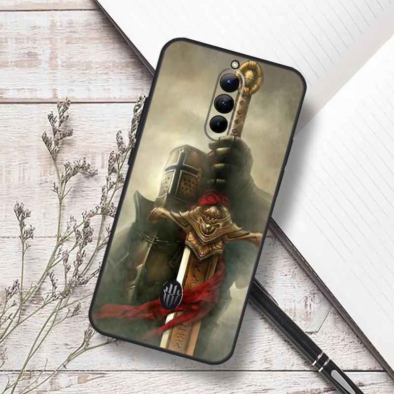 Knights Templar Case For ZTE Nubia Red Magic 10 Air 6S 7S 6 7 Pro RedMagic 8 9 8S 9S 10S 11 Pro Plus Cover