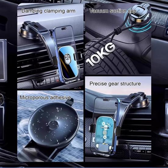 Car Phone Holder with Suction Cup Multi-Angle Adjustable Universal Phone Mount Vacuum Suction Dashboard Holder for Navigation