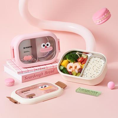 Cutie de prânz bento din oțel inoxidabil Cutie de prânz pentru școală pentru copii, cutie de prânz portabilă, sigilată, drăguț, cutie de prânz încălzită separată