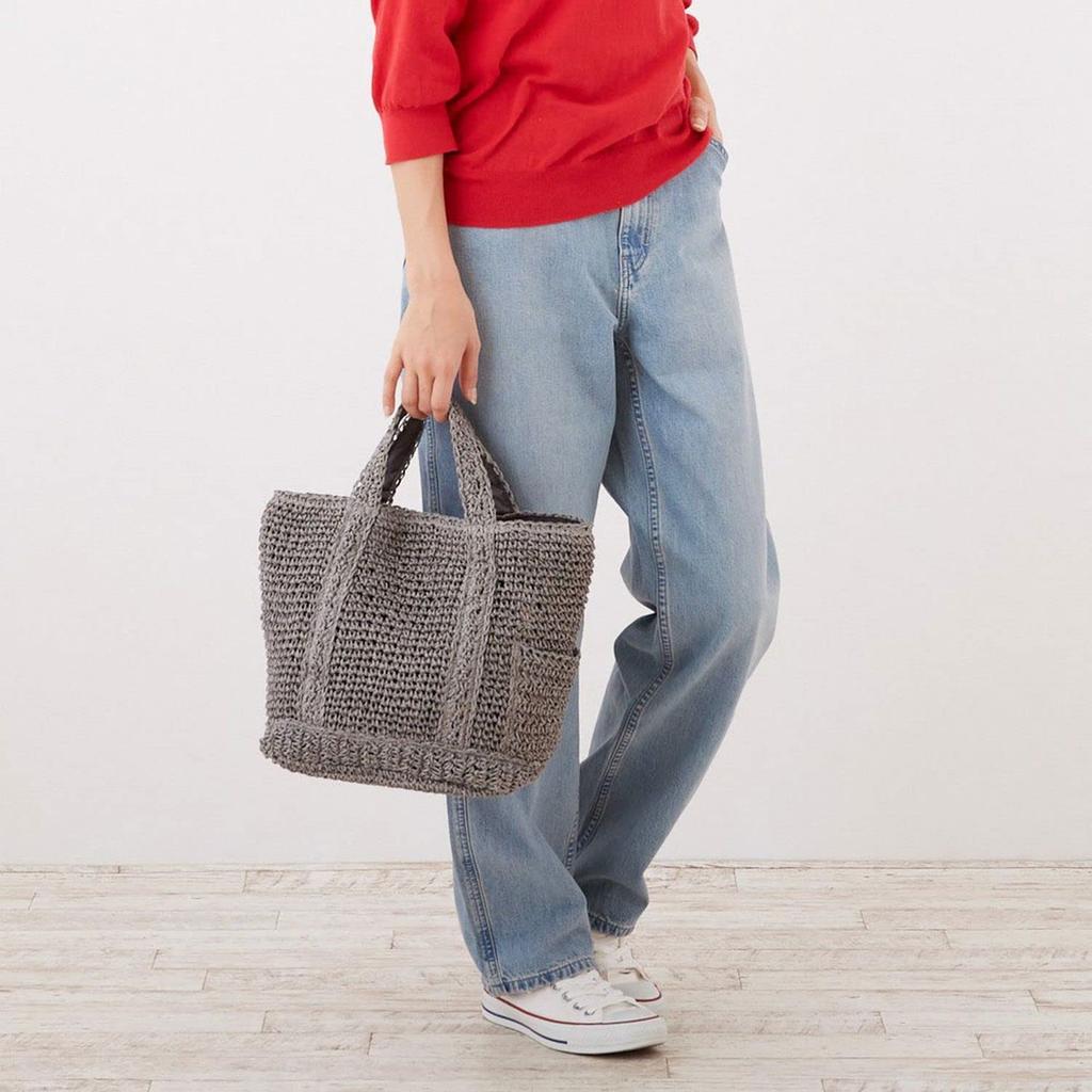 2819 Lightweight Paper Mini Tote Bag EU Deli Pannier [Rootote] Hand-knitted (Mint)