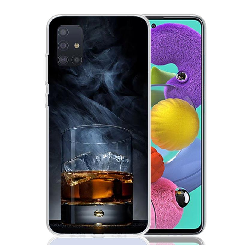 

Cigar Whiskey Ice Drink Phone Case For Samsung Galaxy A52 A32 A22 A12 A02S A50S A30S A51 A31 AA71 Note 20 Ultra 10 S10 Plus Gala Samsung A31