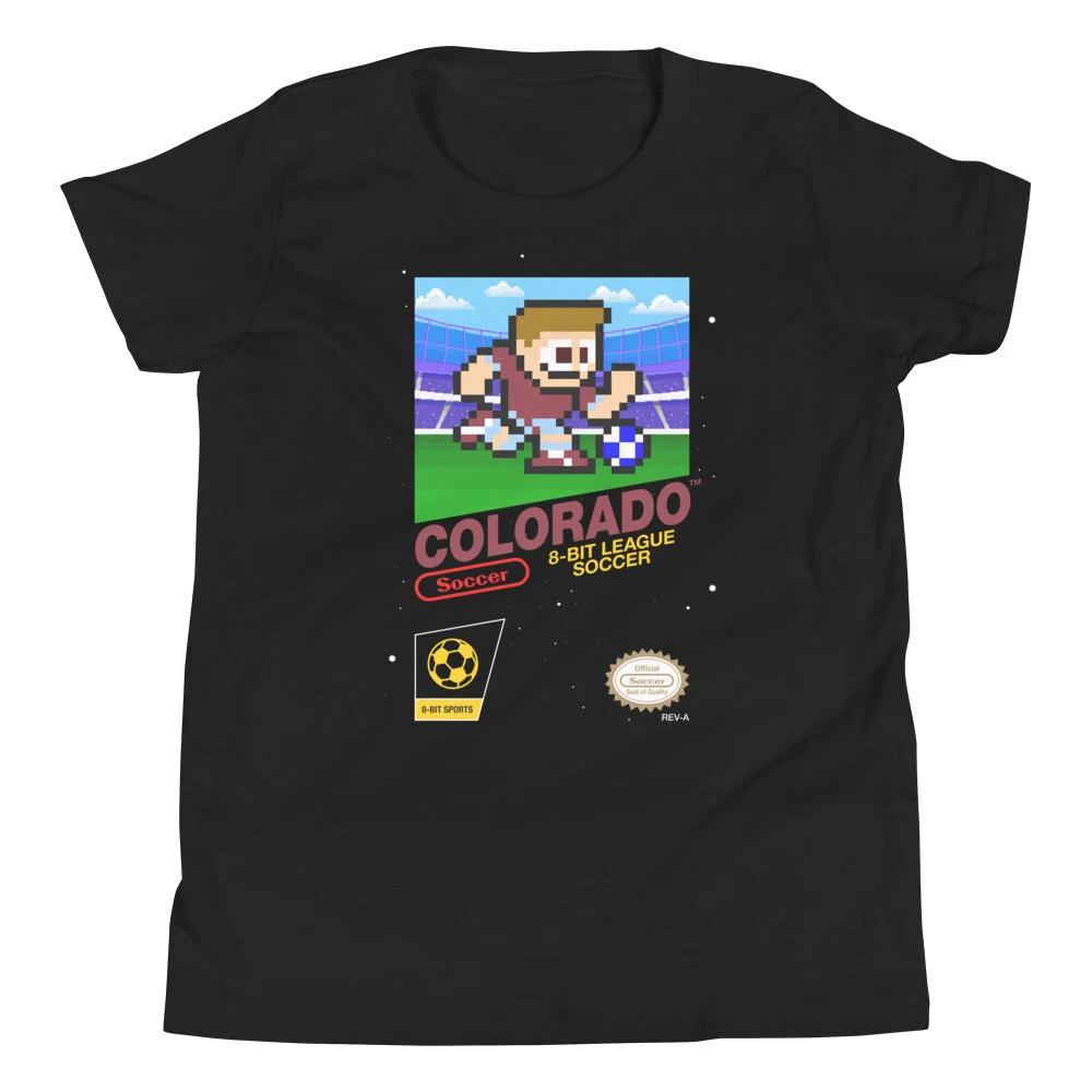 Colorado Rapids 8-bit Retro NES League Soccer Kit Jersey Youth Kid Boys T-Shirt XL