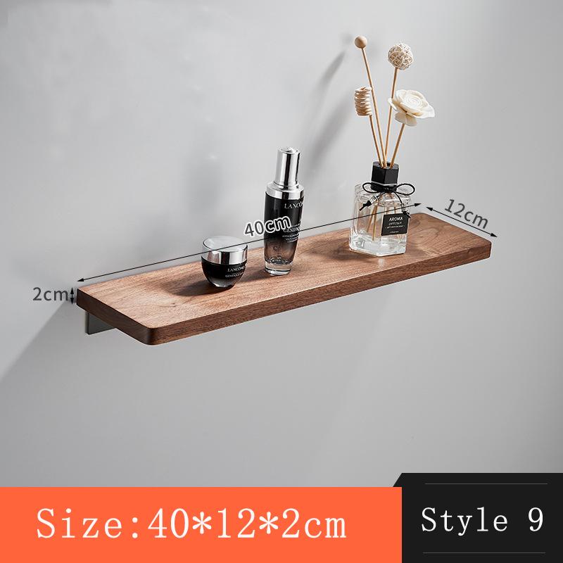 HeMu No Punch-free Walnut Wall One-piece Mirror Front Desk Storage Rack Bathroom Storage Rack Wall Wall Hanging Rack