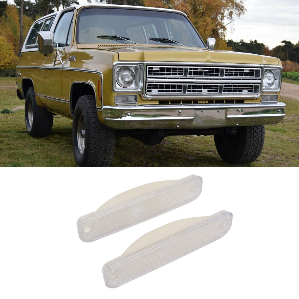 Pair Front Signal Side Marker Light Cover Lens 6270434 Replacement for Pickup Truck 1973‑1980