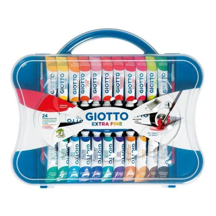 GIOTTO Gouache Extra-fine - Boîte Accrochable De 22 Tubes - 20 X 12 Ml + 2 X 21 Ml