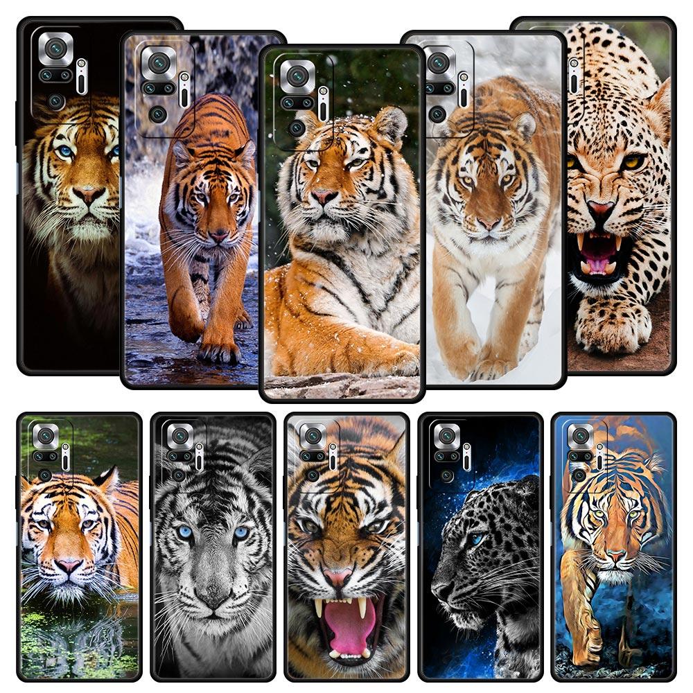 Tiger Leopard Fashion Phone Case For Xiaomi Redmi Note 14 13 5G 10 11 12 Pro Plus 4G 14C 13C 12C 10C Black Cover