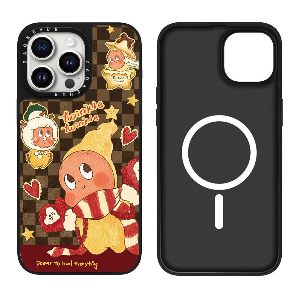 Cute Luminous Star iPhone 16 Pro Max Cartoon Case with Mirror Surface