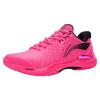 Li Ning Fabric Cushioning Slip Resistant Abrasion Resistant Low Top Badminton Shoes Unisex Fluorescent Fruit Pink AYAS018-1