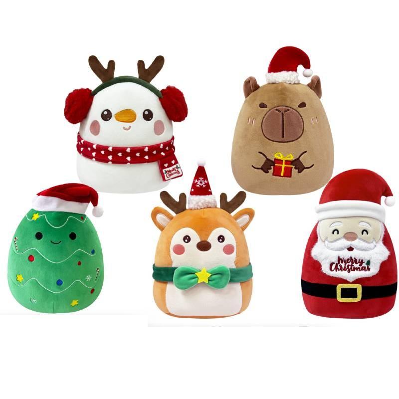 Plush Christmas Santa Claus Snowman Pillow Soft Decorative Cushion For Home Holiday