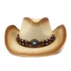 Decorative Beaded Straw Cowboy Hats Women Men Summer UV Protection Beach Holiday Sun Caps Outdoor Wide Brim Cowgirl Hats