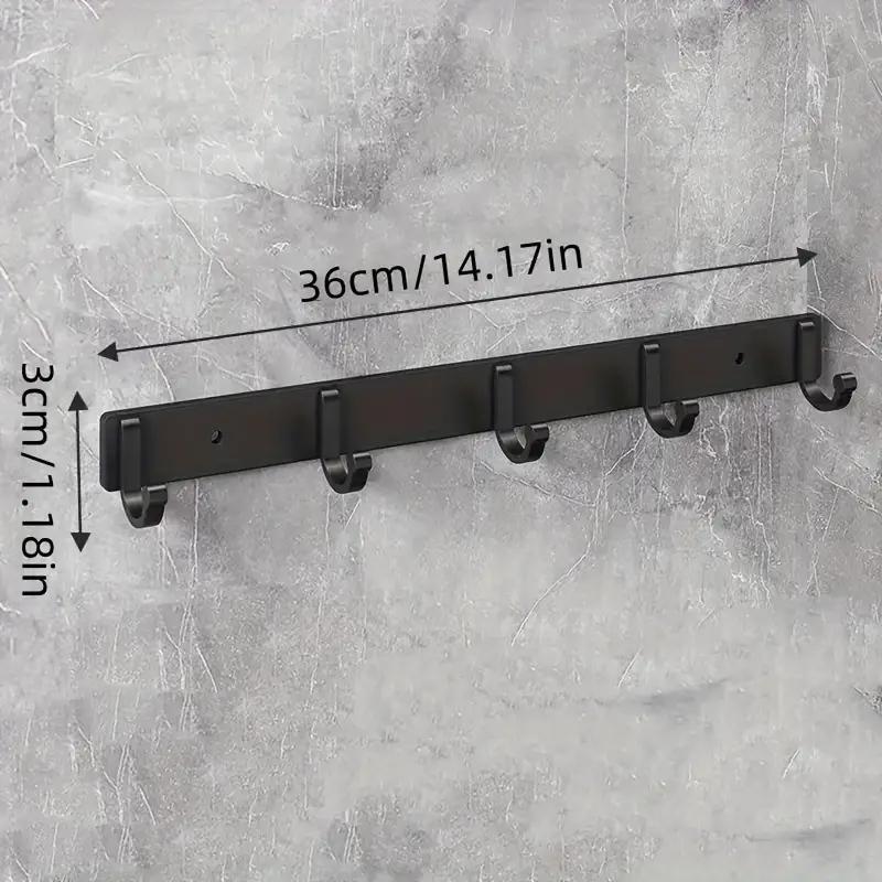 3/4/5 Hook Black Aluminum Wall Mounted Clothes Hook Suitable for Towels Bath Towels Jacket Clothes Home Bathroom Accessories