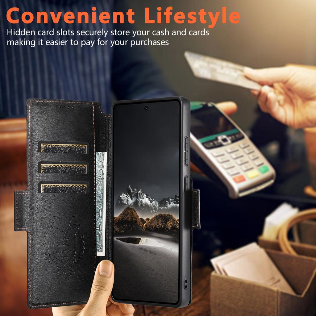 SUTENI Q-07 For Samsung Galaxy S25 Ultra Case Magnetic Color Splicing Cowhide Texture Leather Cover