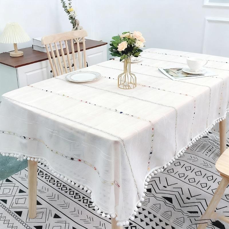 Polyester Tablecloth Soft Draping Waterproof for Parties Picnics Home Use