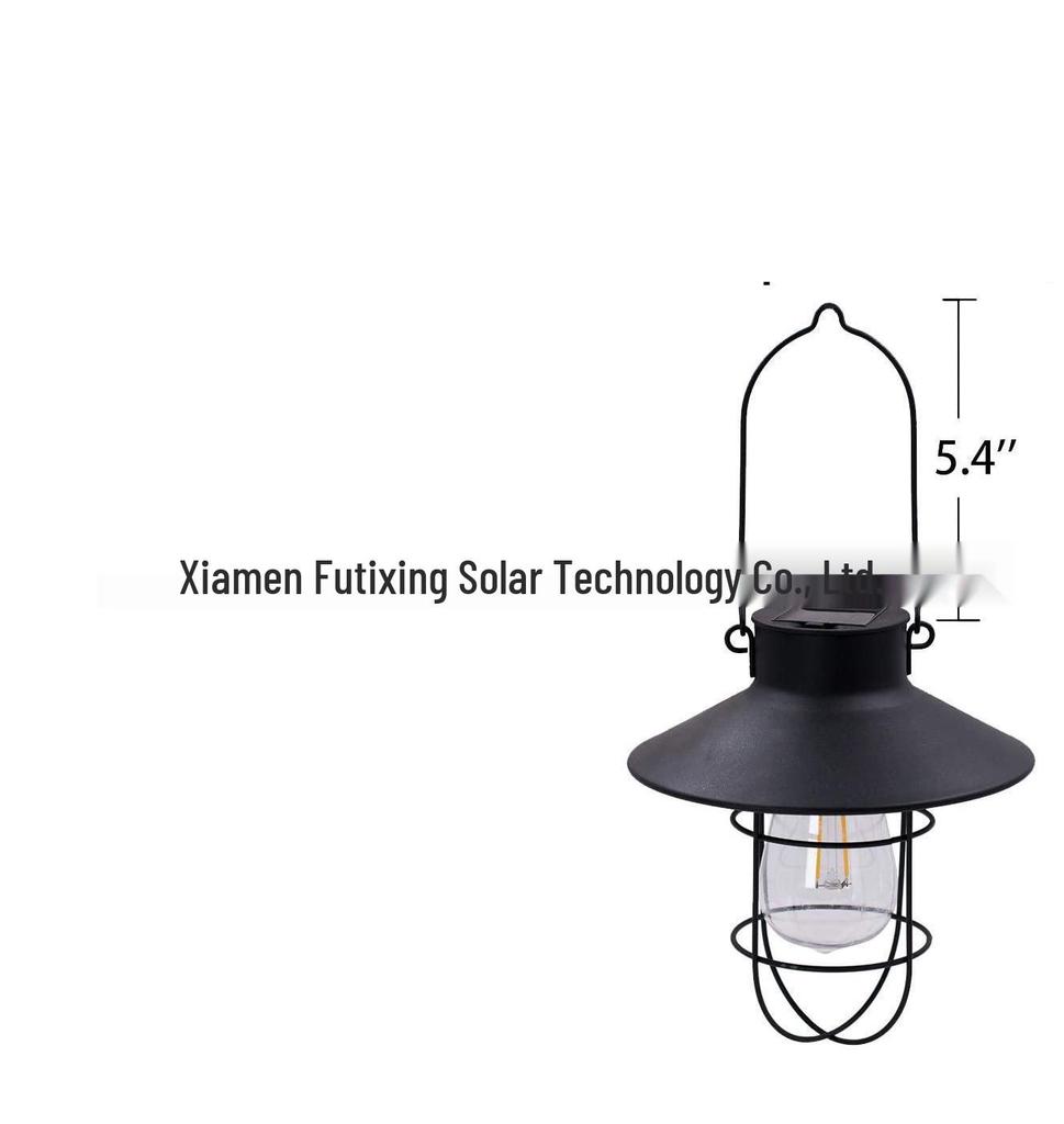 Solar Wrought Iron Hanging Light for Outdoor Courtyards and Balconies