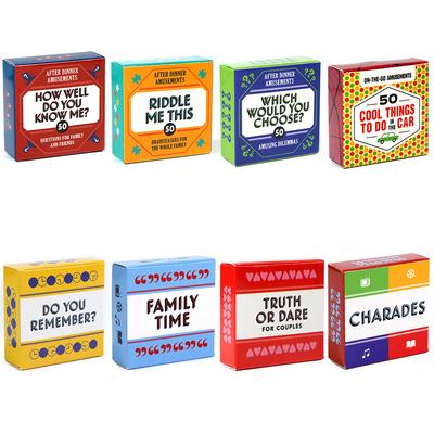After Dinner Amusements Card Game for Family Friends How Well Do You Know Me Which Would You Choose Truth or Dare Riddle Me