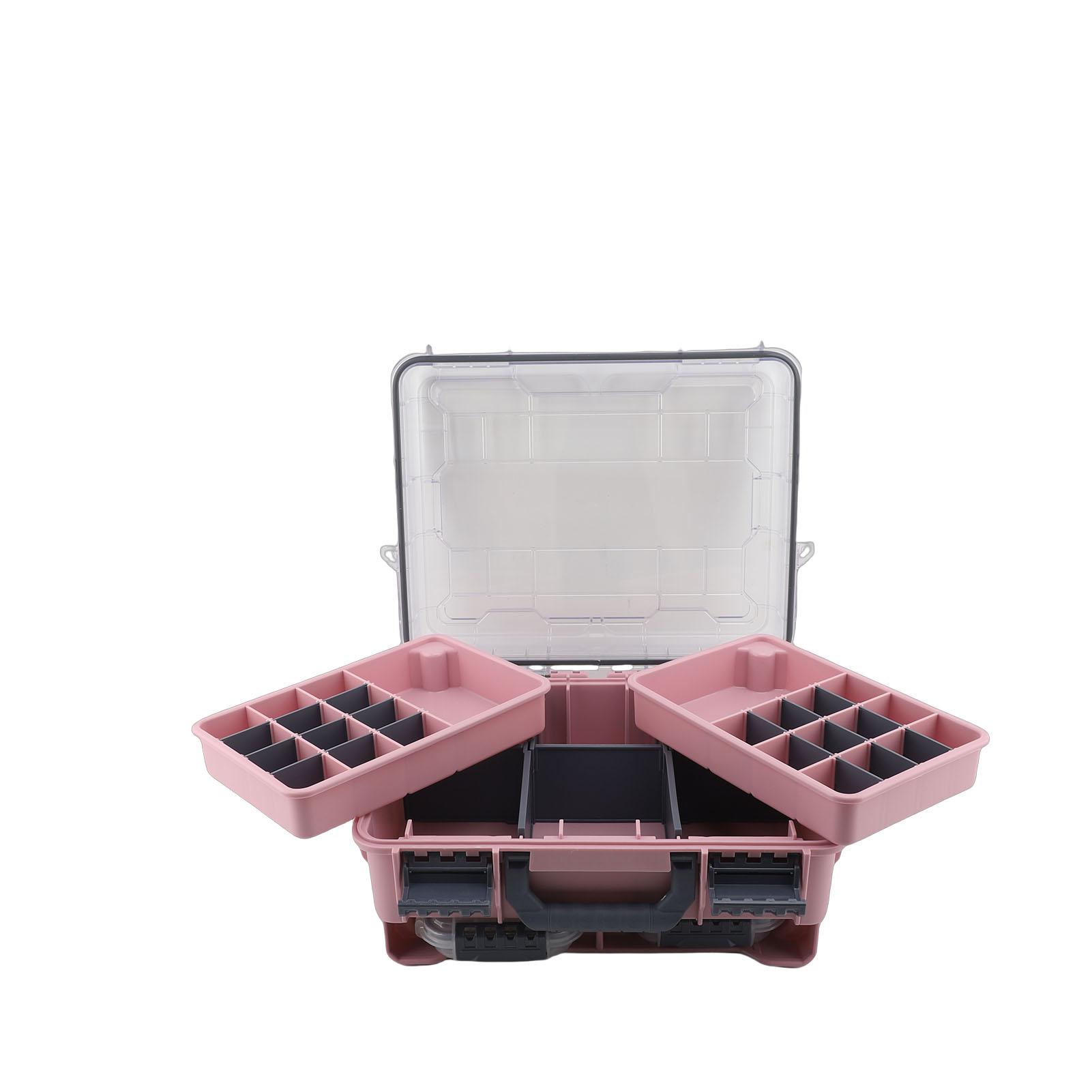 

Fishing Tackle Box with 2 Trays Water Proof Fishing Lure Storage with Detachable Divider for Outdoor