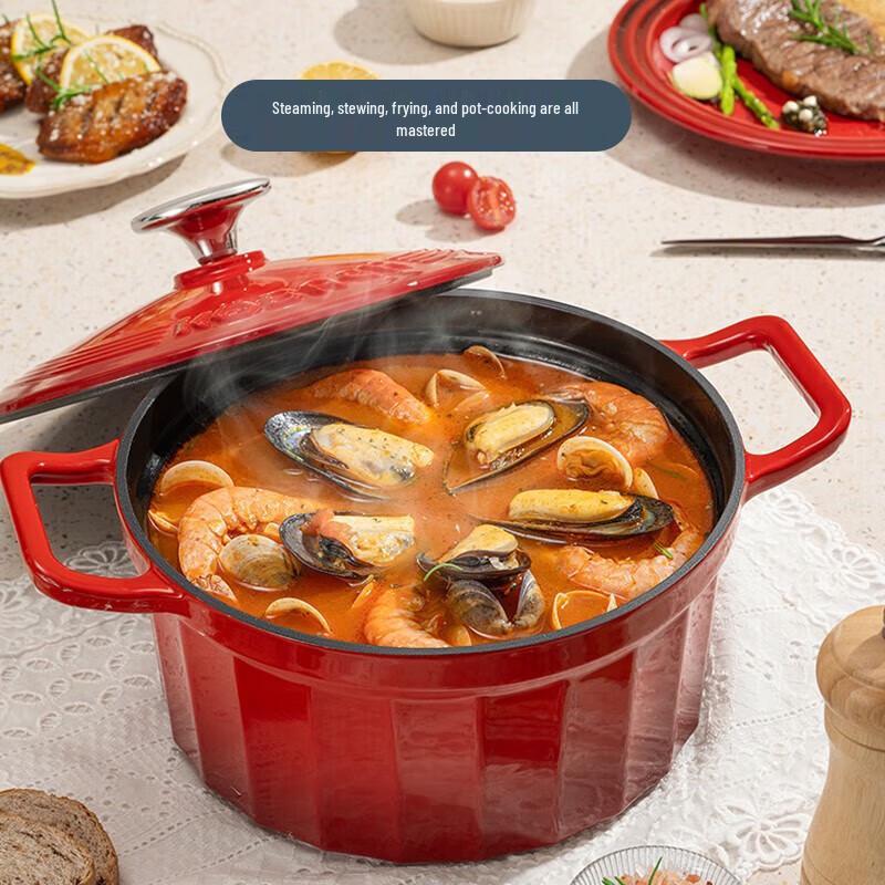 KOBACH Cast Iron Enamel Stew Pot