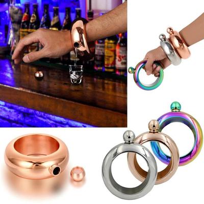 Stainless Steel Jug Bracelet Alcohol Hip Flasks Funnel Bangle Bracelet Perfect