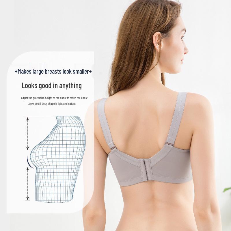 Ultra-Thin Adjustable Plus Size Full Coverage Wireless Push-Up Bra for Large Busts