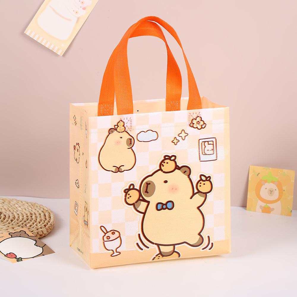 StoBag, Adorable Capybara Themed Non Woven Gift Bags, Cute and Eco Friendly Gift Wrapping, Perfect for birthday party, kids day