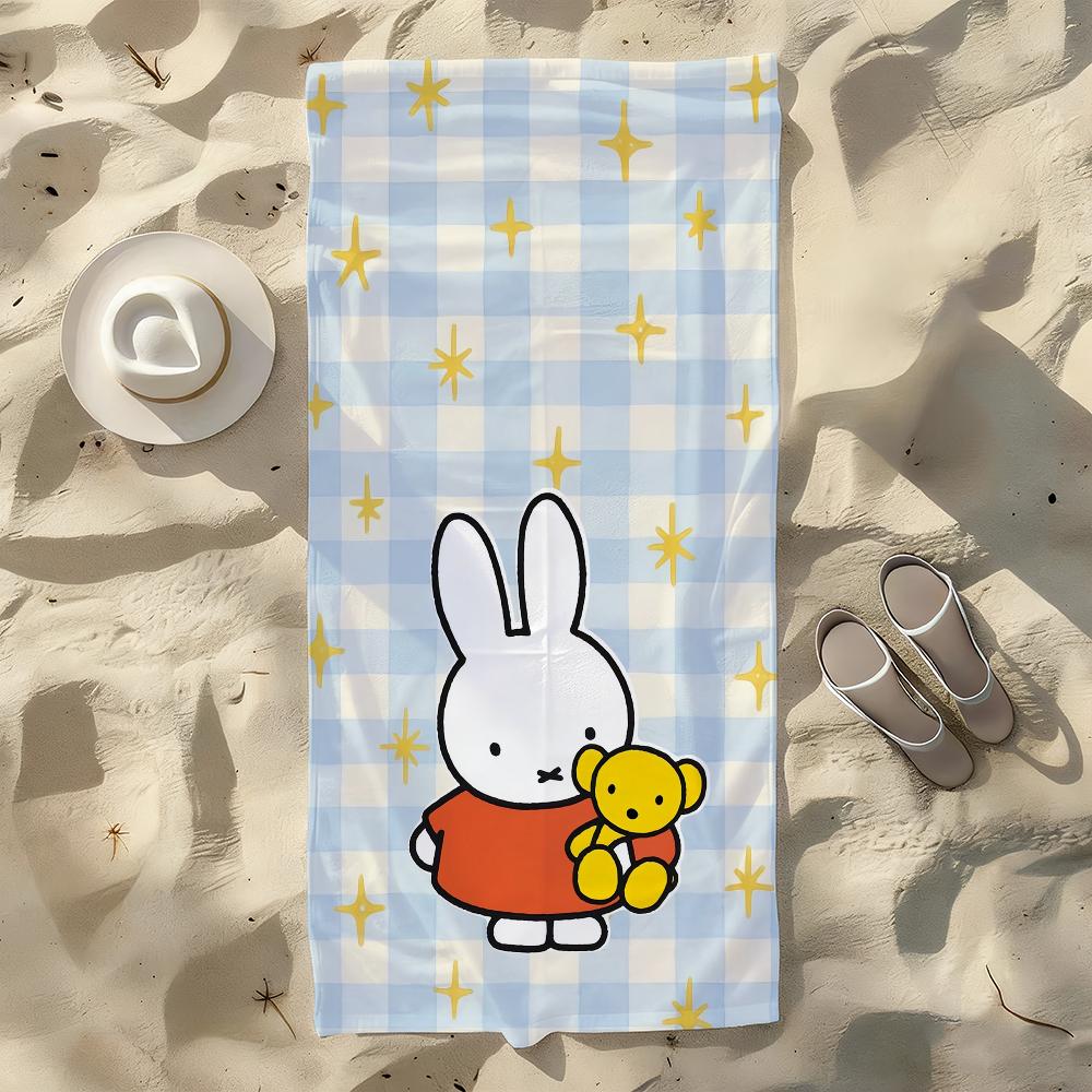 Cartoon Cute Rabbit M-Miffy Towel For Swim Yoga Gym Quick Drying Soft and skin-friendly Beach Towels All-Season