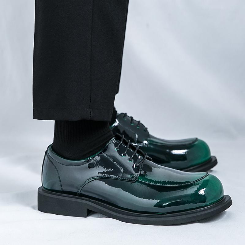 New Men Derby Shoes PU Lace Up Low Heel Round Toe Business Formal Men Shoes