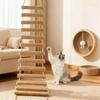 Cat Wall Furniture Wall-Mounted Wooden Cat Sisal Climber Steps Space-Saving Cat Activity Center for Kittens & Adult Cats