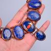 Oval Natural Lapis Lazuli Copper Unique Electroformed New Chain Necklace Jewelry V-82