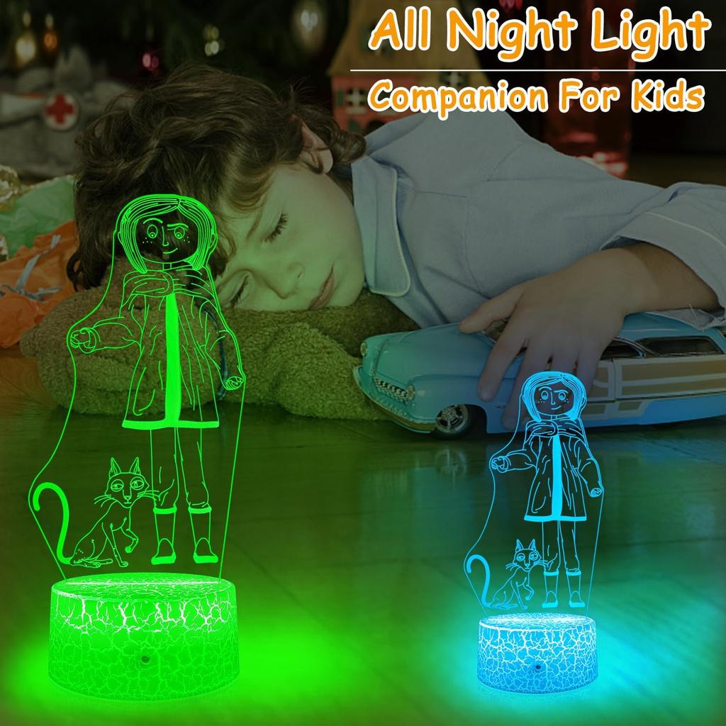 Cartoon Night Light for Kids Cute Merch for Room Decor with Remote & Smart Touch 16 Colors Changing Dimmable Bedside Lamp As Christmas Halloween