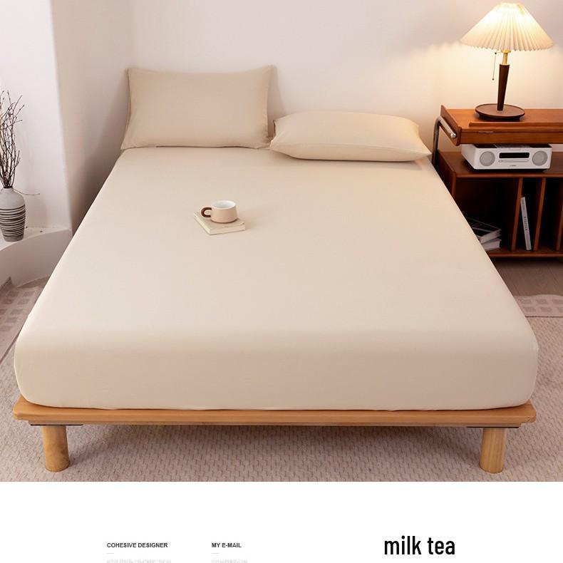 2025 Washed Flannel Solid Color Fitted Sheet: Non-Slip All-Inclusive Mattress Protector Bedspread