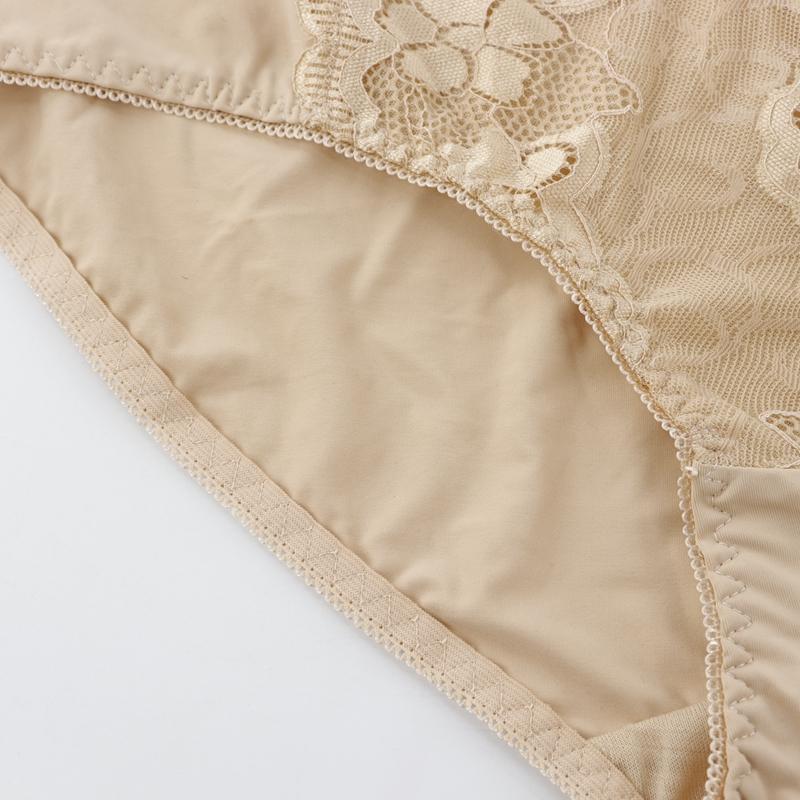 Women Plus Size Breathable Hip-Hugging Panties Mid Waist Print Solid Color Sexy Comfortable Brief L 1Xl 2Xl 3Xl 4Xl 5Xl