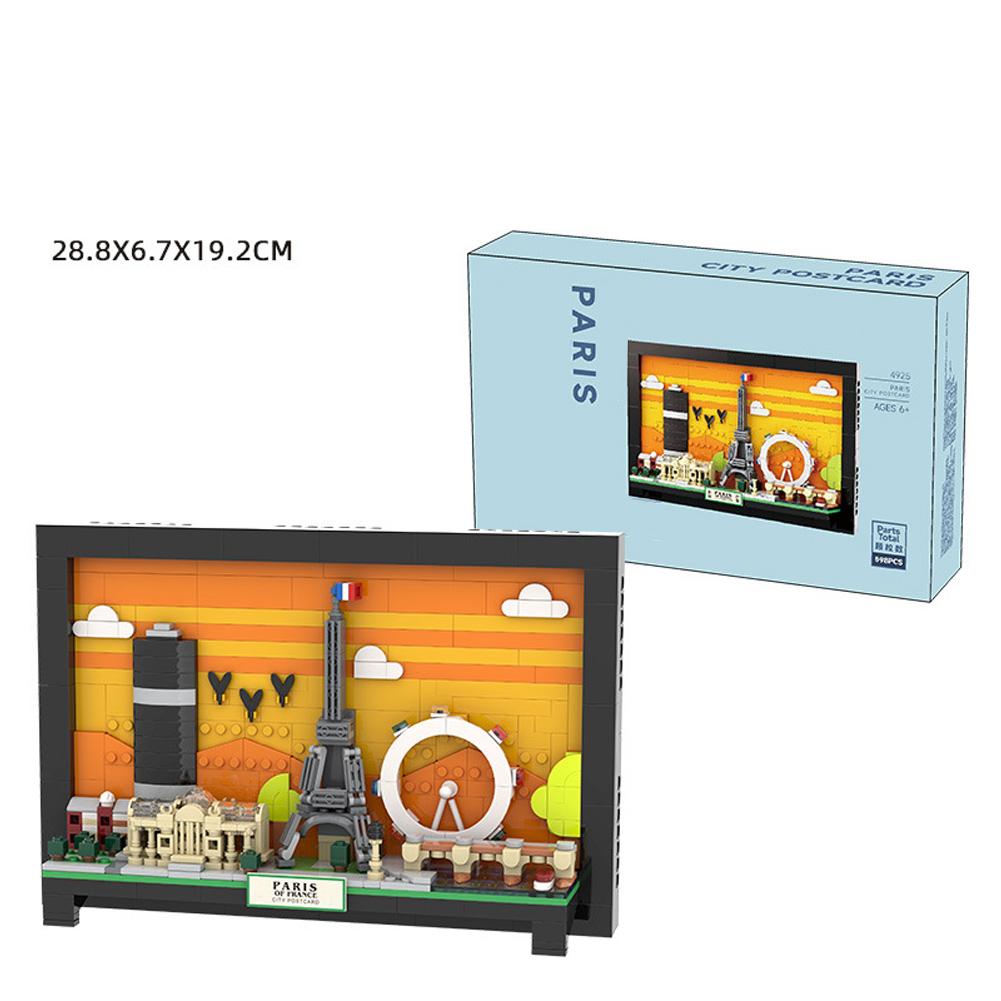 City Postcard Building Blocks City Architecture Postcard Building Bricks Toys Home Decoration Gifts For Kids Aged 6+