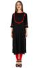 Bimba Women Black Red Rayon Tunic 3 4 Sleeve Kurta Kurti Casual Summer