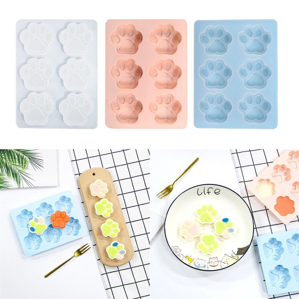 6 Cavity Cute Cat Paw Silicone Mold 3D Fondant Chocolate Mould DIY Cake Dessert Mould Kitchen Baking DIY Supplies