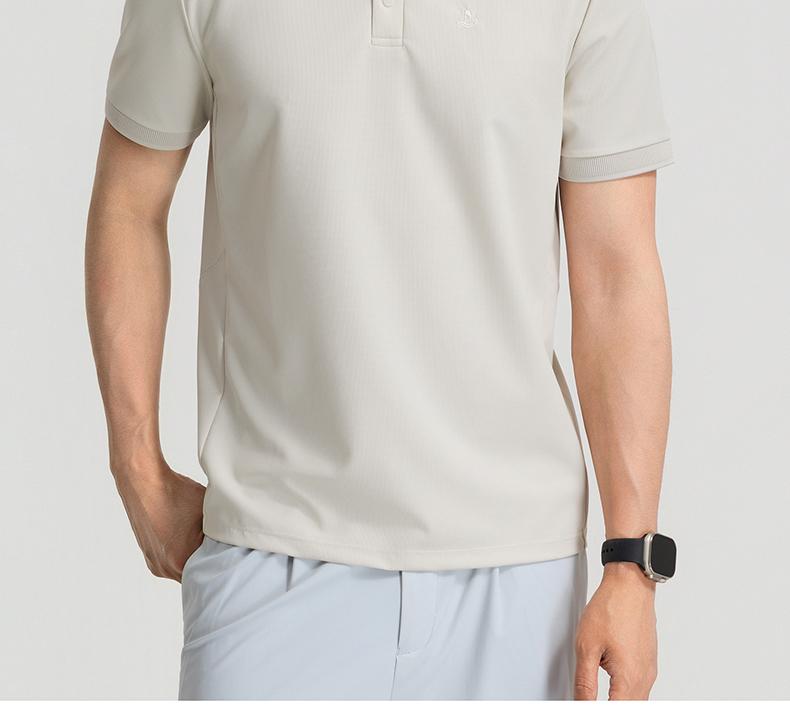 Langdeng Men's Summer Skin Friendly Quick Drying Waffle Polo Shirt