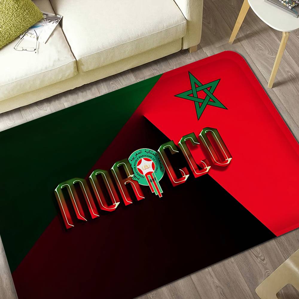 Morocco Map Flag Room Mats Anti-slip Absorb Water Long Strip Cushion Bedroon Mat Household Carpets