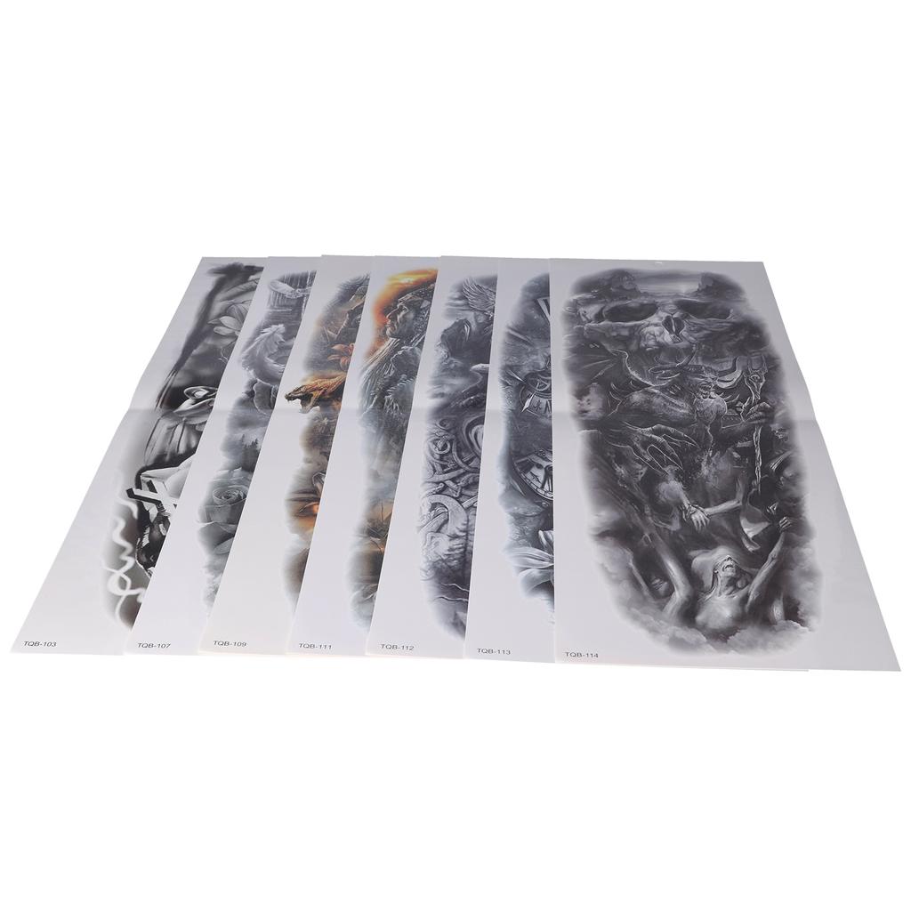 8 Sheets Full Arm Tattoo Sticker Waterproof Party Exquisite Temporary Tattoo Sticker for Men Women