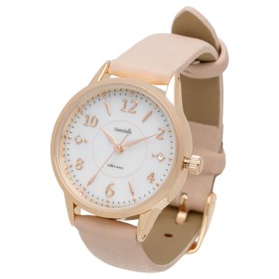 [Fieldwork] Women's Watch Analog Leather Strap Solar Rechargeable Pink SO Taeyang ASS179-2 BeigePinkGrayBrown