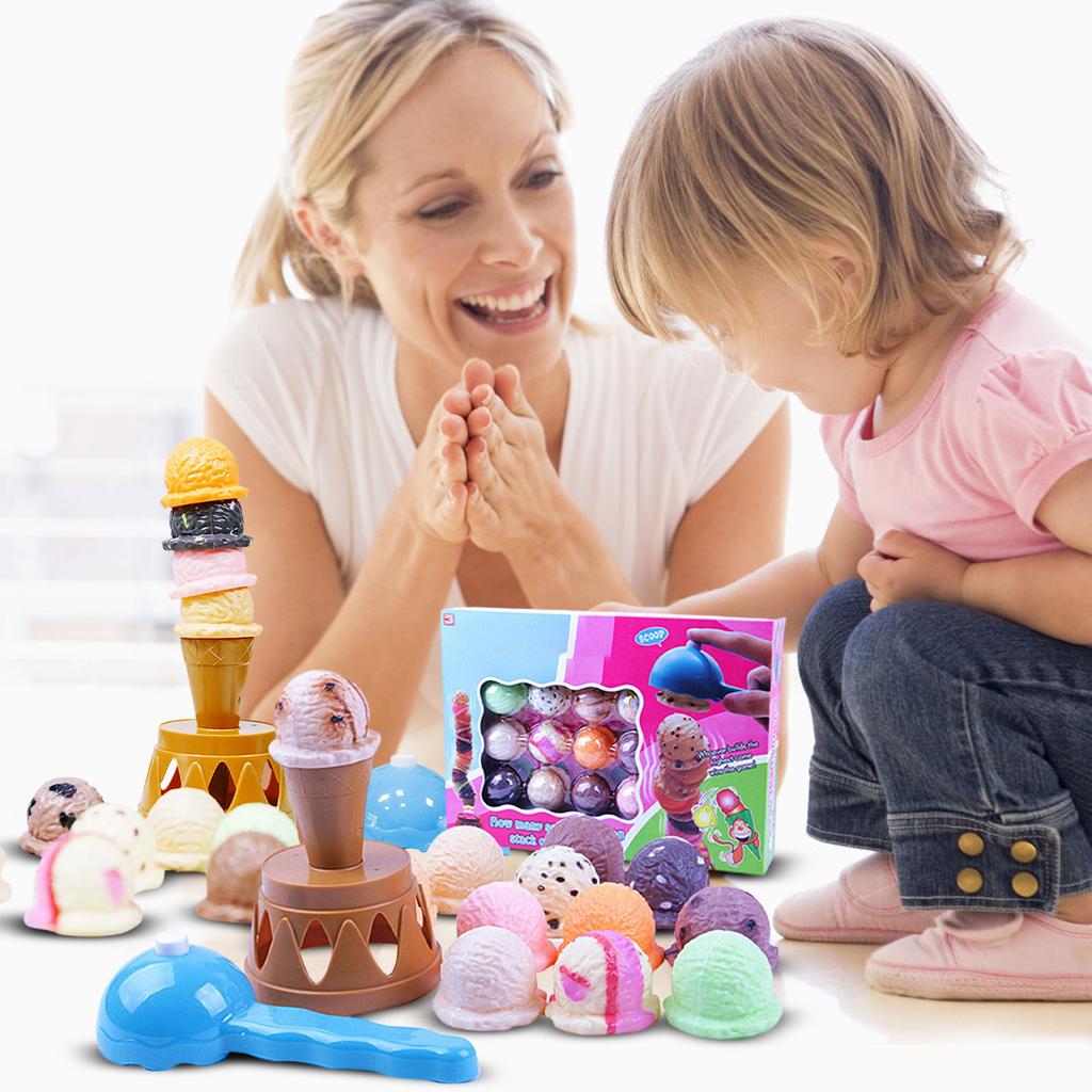 Ice Cream Stacking Toy for Kids, Fun Building Stacking Challenge , Creative Play