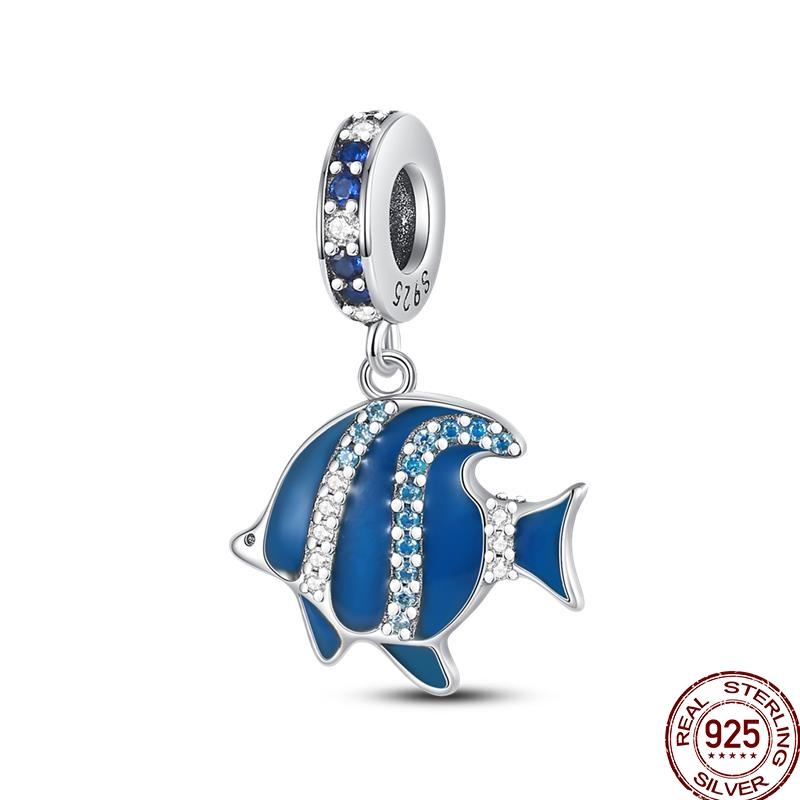 Copper Ocean Series Octopus Starfish Sea Fish Charms Beads Fit 3Mm Bracelets Diy Madam Jewelry Gift