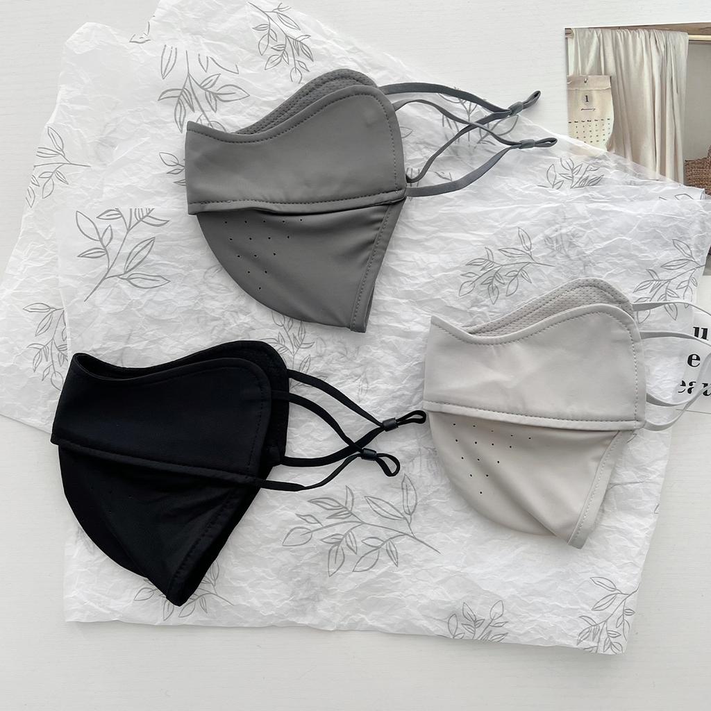 Summer High-Value Sunscreen Three-Dimensional Mask Eye Corner Anti-Ultraviolet Sunshade Mask Solid Color Ice Silk Thin Breathable