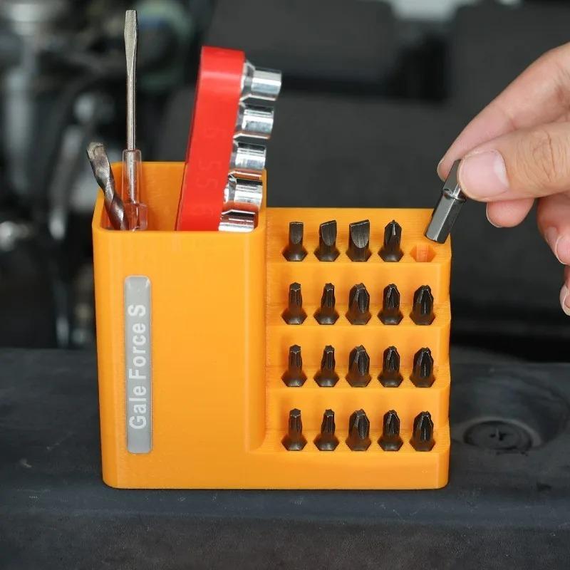 20/50 Slot Portable Screwdriver Bit Storage Box Hex Bit Holder Organizer Lightweight PETG Orange Tool Case for Professional DIY