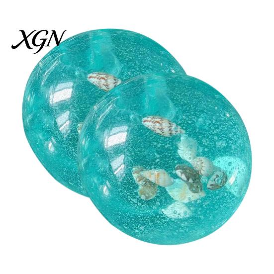 Stress Reducing Fidget Toy 1/2Pcs Ocean Beach Ball Anxiety Relief Clear Squeeze Shell with Seashells Inside Office Workers Relaxation Sensory
