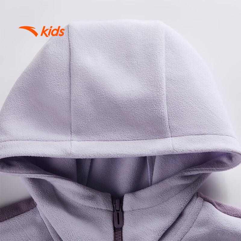 Anta Kids Unisex Fleece Hooded Windproof Sports Jacket