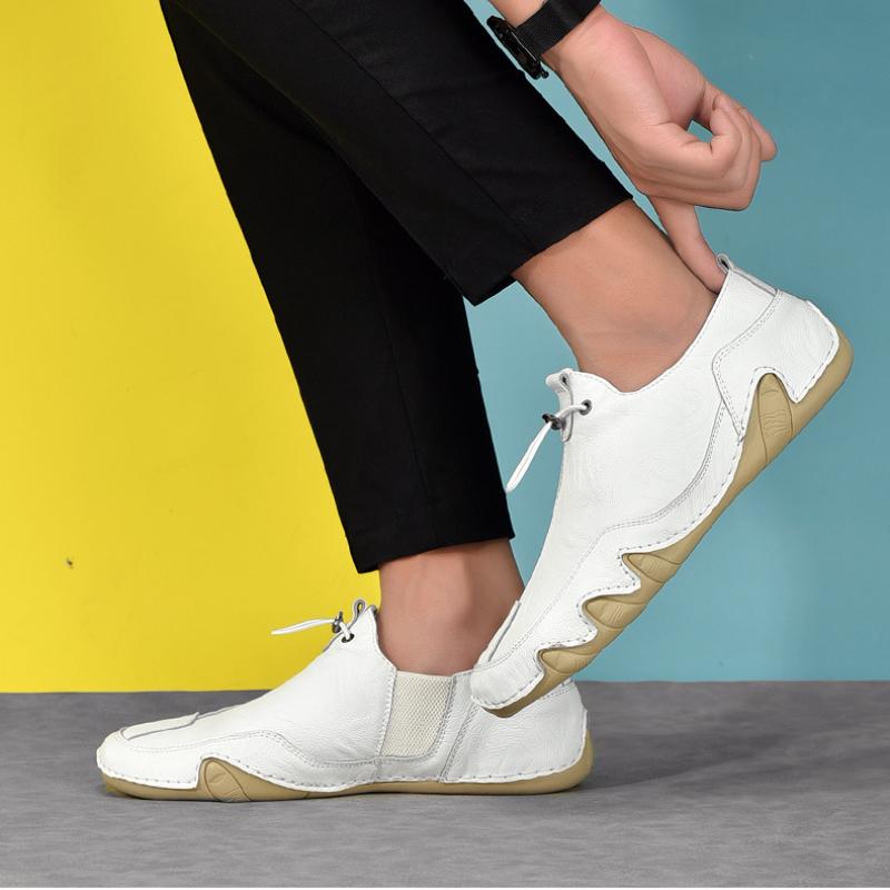 Men Leather Casual Shoes 2024 Outdoor Lightweight Flat Fashion Sports Shoes Comfortable Sneakers Luxury Loafers Driving Shoes