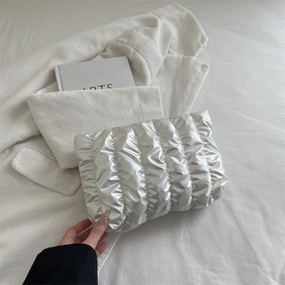 Soft Puffer Makeup Clutch Purse Space Cotton Toiletry Storage Organizer Quilted Cosmetic Bag Women