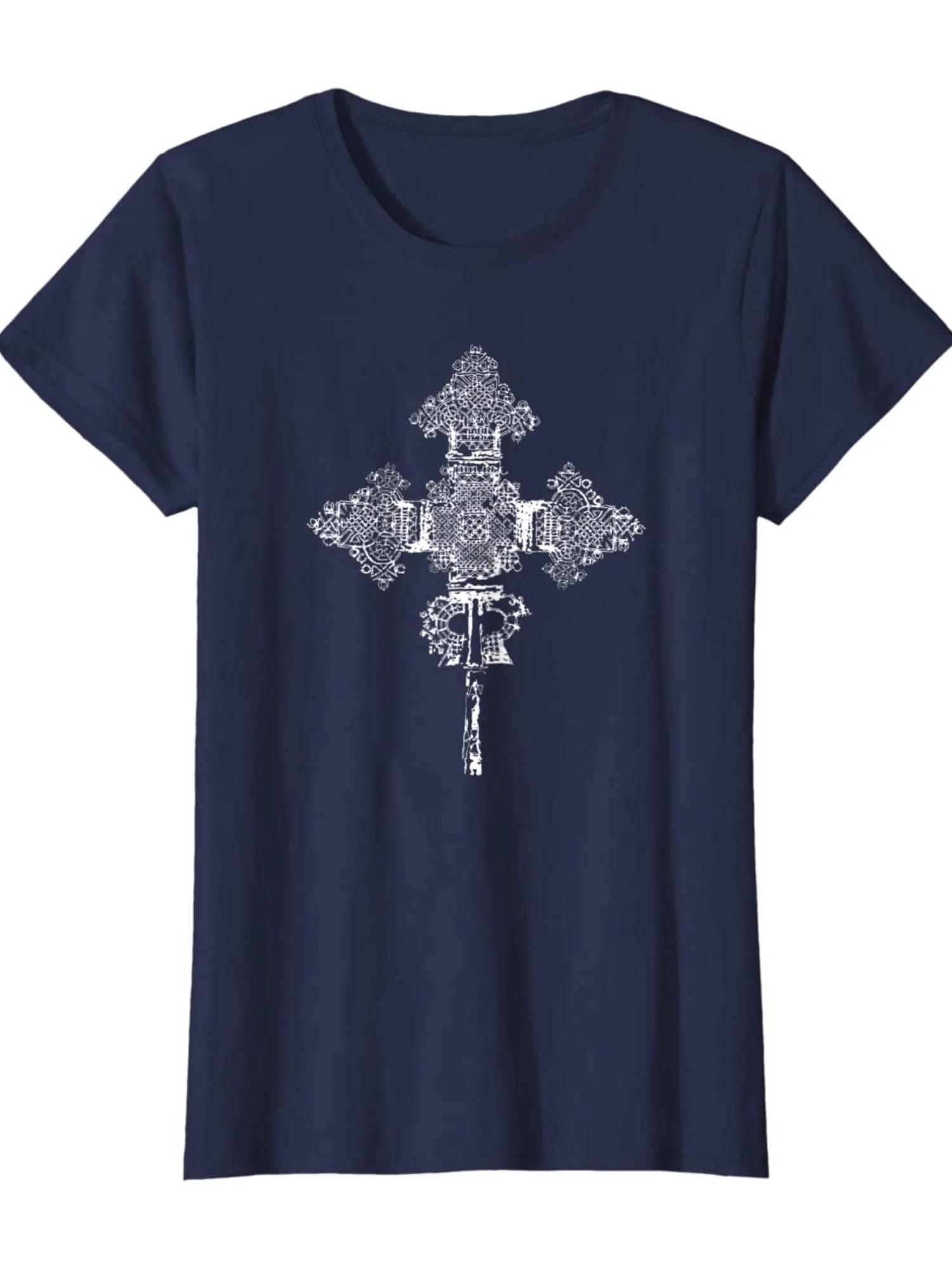 

Ethiopian Cross Orthodox Church Cross TShirt 100 Cotton ONeck Short Sleeve Summer Casual Mens Tshirt Streetwear 4XL