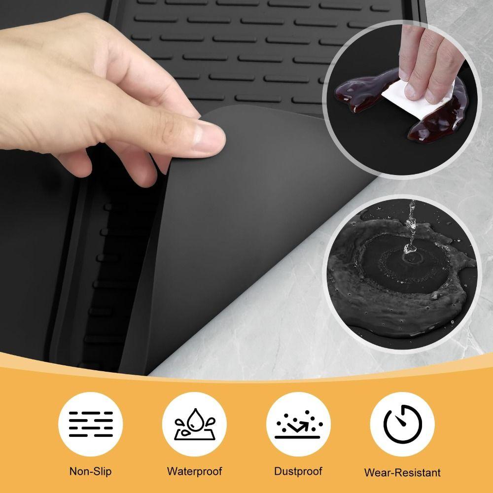 Silikon Kaffeemaschinenmatte Anti-Rutsch 24"x16" Abtropfmatte Hitzebeständig Trocknet Schnell Geschirrabtropfmatte Küchentheke